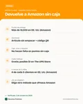 Ficha con los datos clave: Código QR para devolver en Amazon (EE. UU.): cómo obtenerlo, dónde usarlo y qué llevar