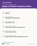 Ficha con los datos clave: Cómo presentar una queja en Profeco por una compra en línea (Concilianet, teléfono y oficinas)